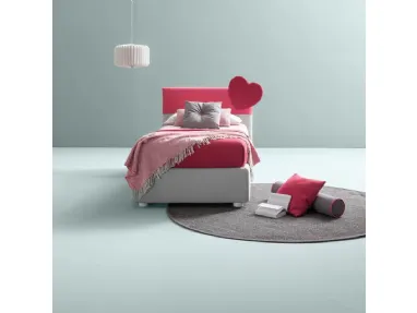 Letto singolo in tessuto con testiera con cuore Plain di Bside