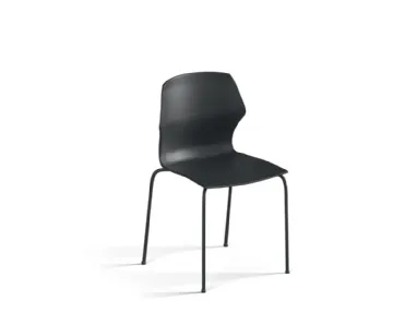 Sedia in policarbonato con struttura in acciaio brunito Kiki di Orme